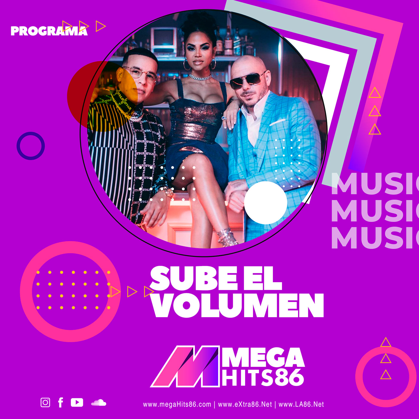 Gráfico Redes Sociales Mega Hits 86 - Programa